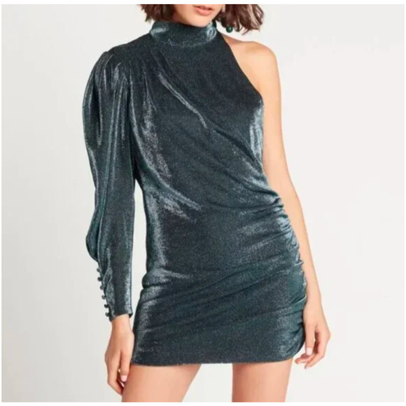 Choosy One Shoulder Ruched Cocktail Dress Multi Size XS - Picture 1 of 4